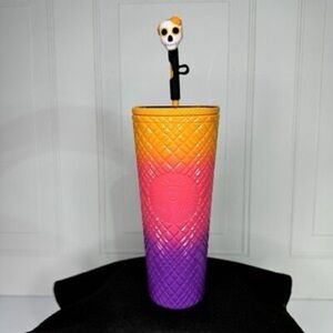 Starbucks 2024 Day of the Dead Skull Topper Sorbet Jeweled Gradient Cup NWT